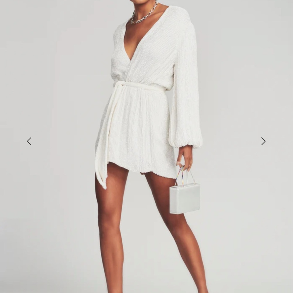 Retrofete Gabrielle Robe Dress in White Size Small